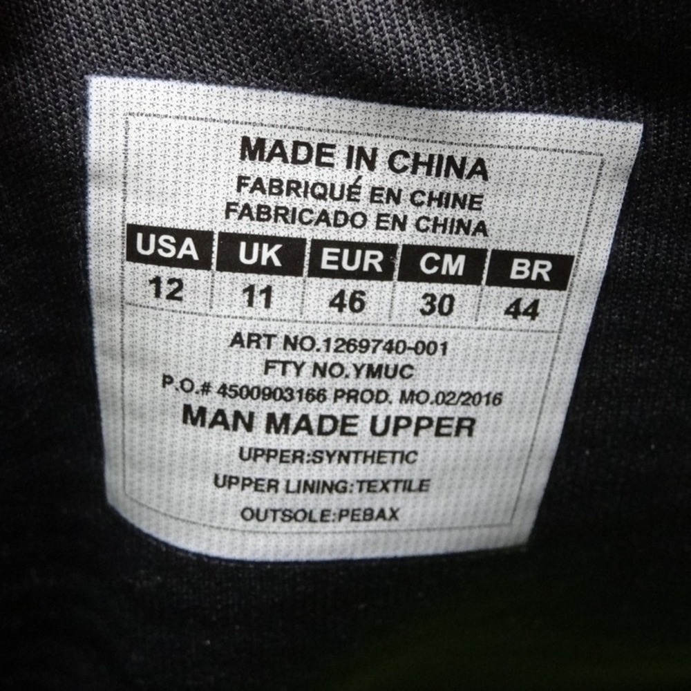 Under Armour Spine Football Cleats Mens 12‎ Black White 1269740-001 Mid Top - Picture 10 of 10